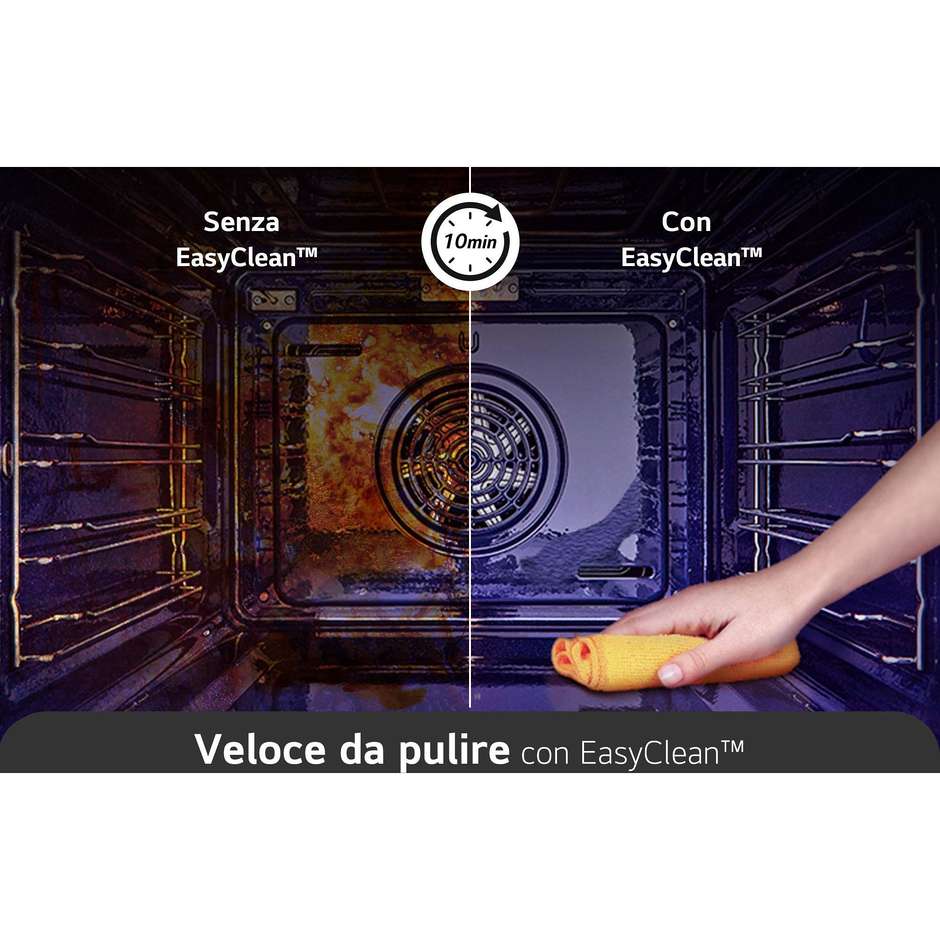 LG WSED7613S Forno da Incasso Multifunzione 76 L Classe A Multilivello Nero, Acciaio inox