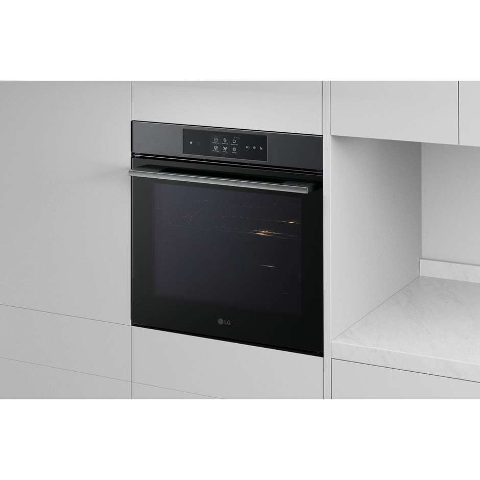 LG WSED7665B Forno Elettrico da Incasso InstaView 76 Litri Pirolitico Vapore Wi-Fi ThinQ Classe A++ Nero