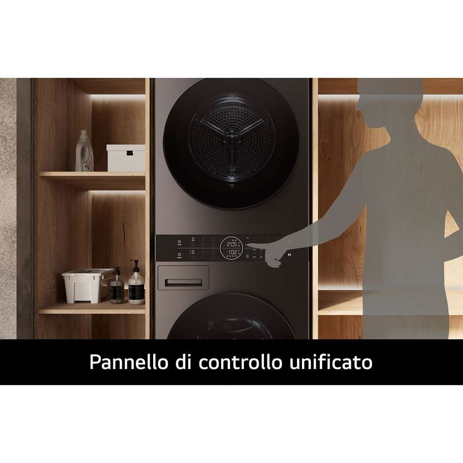 Lg WT1210BBF Lavasciuga 12+22 kg 1400 Giri/min Classe E Nero