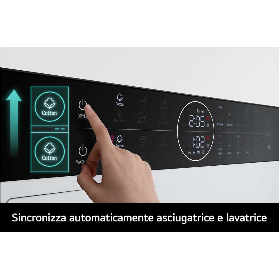 LG WT1210WWF Colonna Bucato Capacita 12/10kg 1400 Giri/min Pannello unificato Classe A Colore Bianco