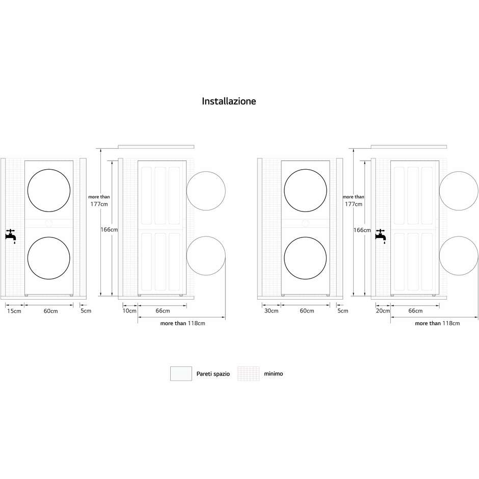 LG WT1210WWF Colonna Bucato Capacita 12/10kg 1400 Giri/min Pannello unificato Classe A Colore Bianco