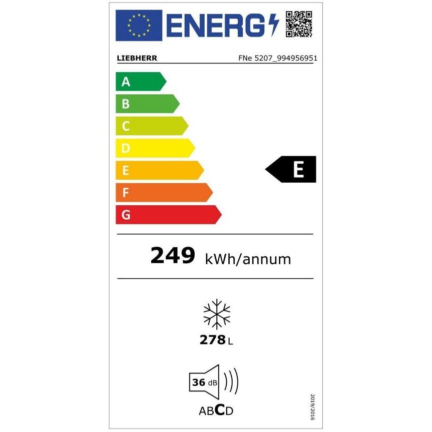 Liebherr FNE5207 Congelatore Verticale a Cassetti 278 Litri Classe E Acciaio Inox