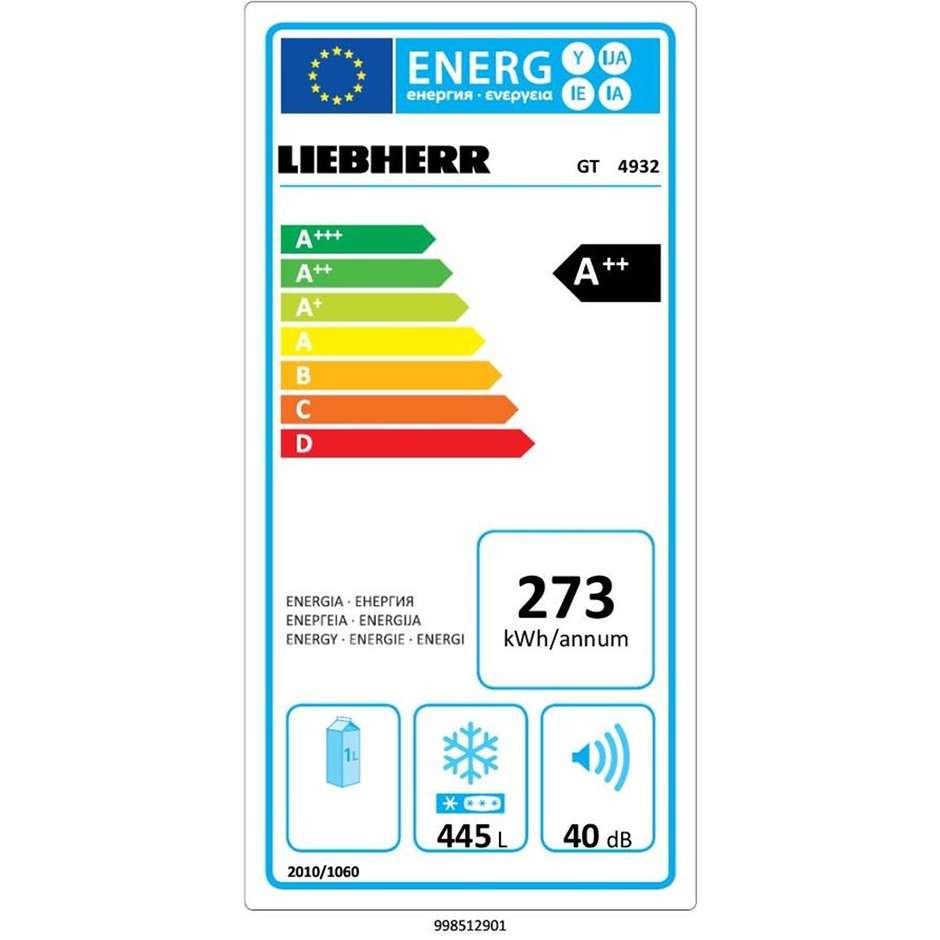 Liebherr GT 4932 Comfort congelatore orizzontale 445 litri Smart Frost classe A++ colore Bianco