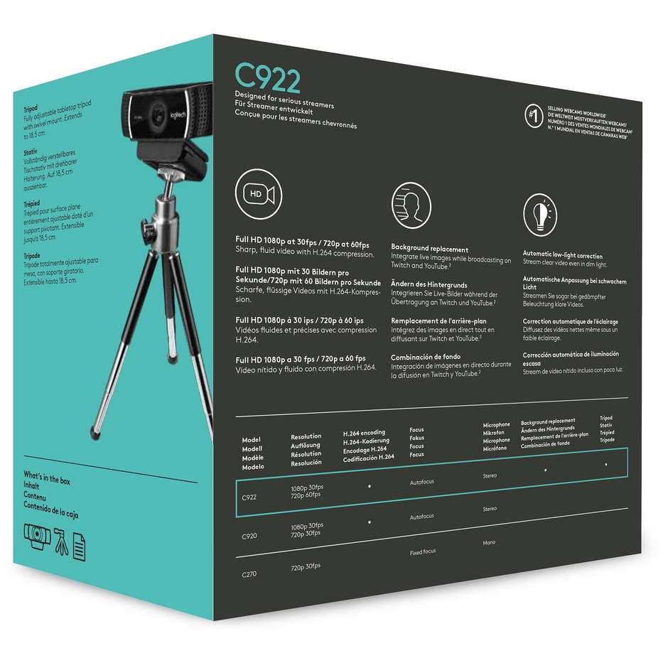 LOGITECH 960-001088 Webcam PC USB Colore Black