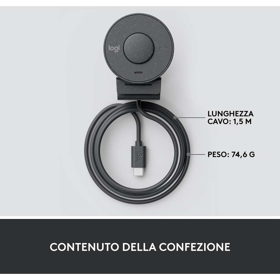 LOGITECH 960-001436 Webcam PC USB Colore Graphite