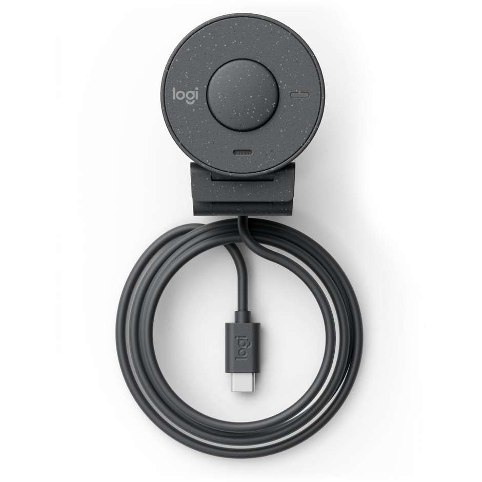 Logitech Brio 300 (960-001436) Webcam Full HD 1080p USB-C con Otturatore Privacy Grafite