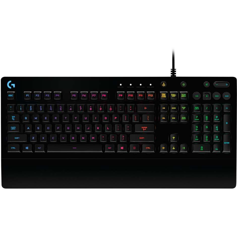 Logitech G213 Prodigy (920-009439) Tastiera da Gaming RGB Cablata USB Layout Italiano Nero