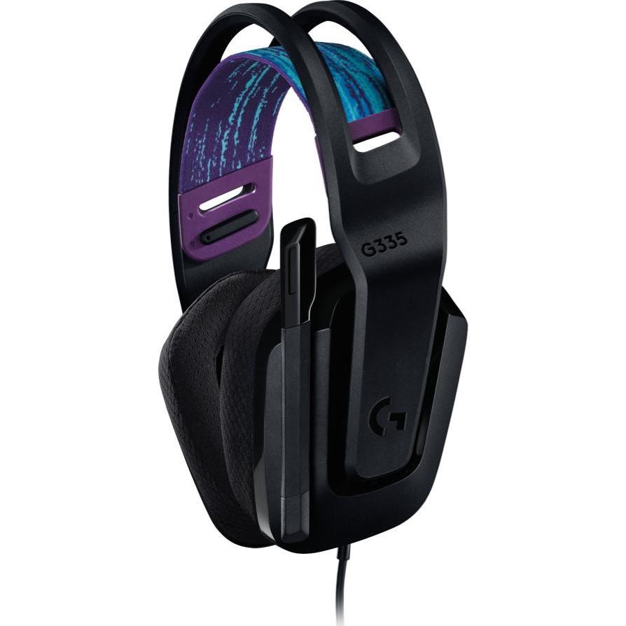 Logitech G335 Cuffie da Gaming Cablate Ultraleggere 240g con Fascia Elastica e Microfono Flip-to-Mute Nero 981-000978