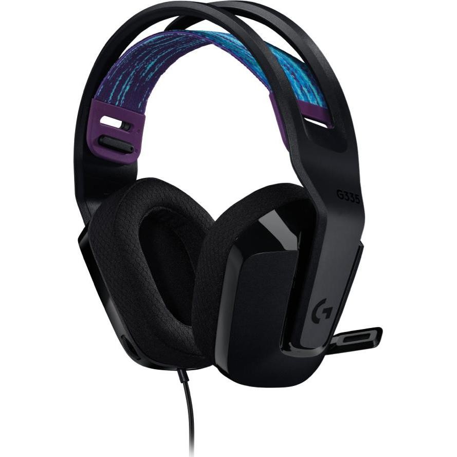 Logitech G335 cuffie gaming cablate nere con microfono flip-to-mute