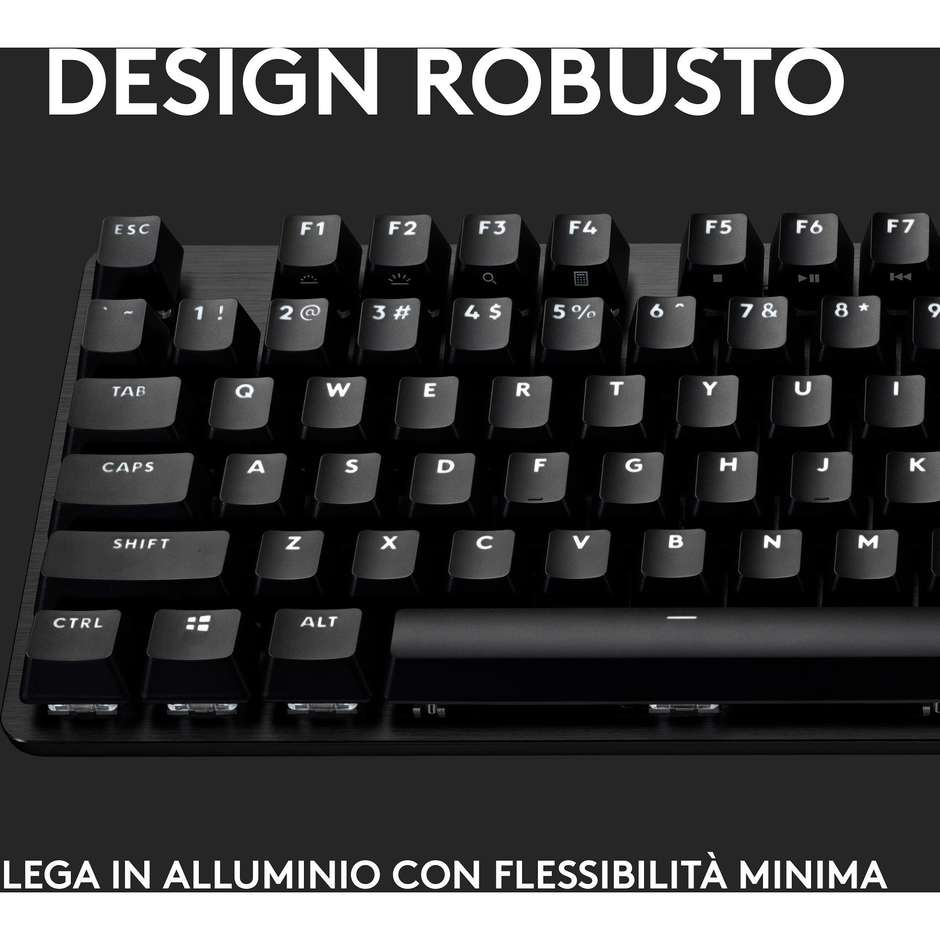 Logitech G413 SE Tastiera Gaming Meccanica Full-Size Switch Tattili Copritasti PBT Piastra in Alluminio Retroilluminazione LED Layout Italiano - Nero (920-010182)