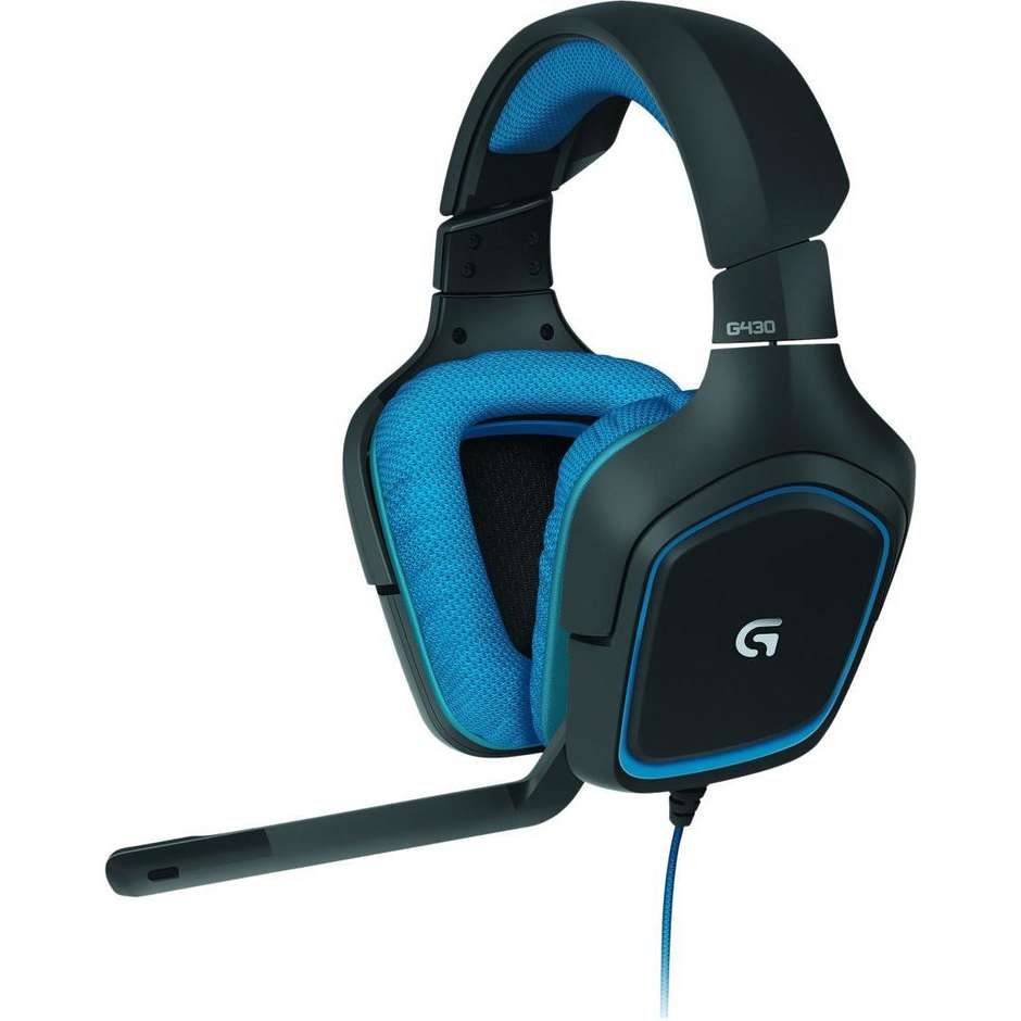 Logitech G430 cuffia gaming con microfono e audio surround colore nero e blu