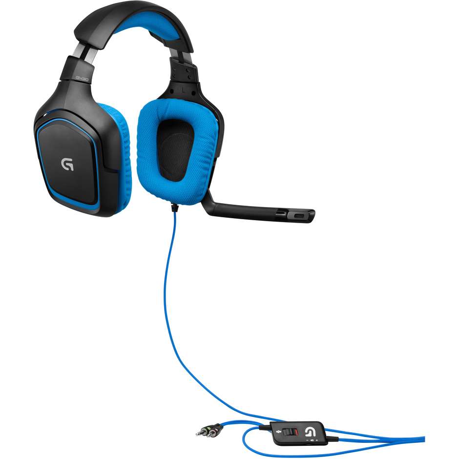Logitech G430 cuffia gaming con microfono e audio surround colore nero e blu
