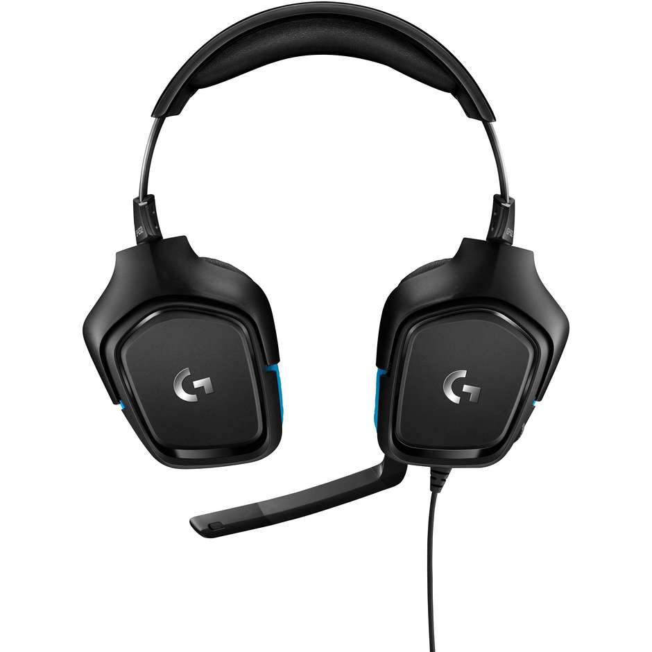 Logitech G432 Cuffie gaming circumaurali 50 mm DTS Headphone:X 2.0 nere e blu