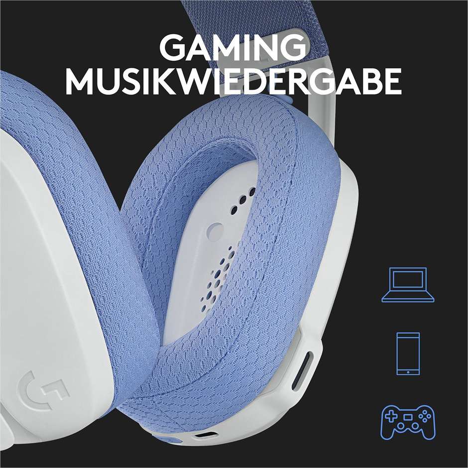 Logitech G435 Lightspeed Cuffie Gaming Wireless Bluetooth colore Off White E Lilac