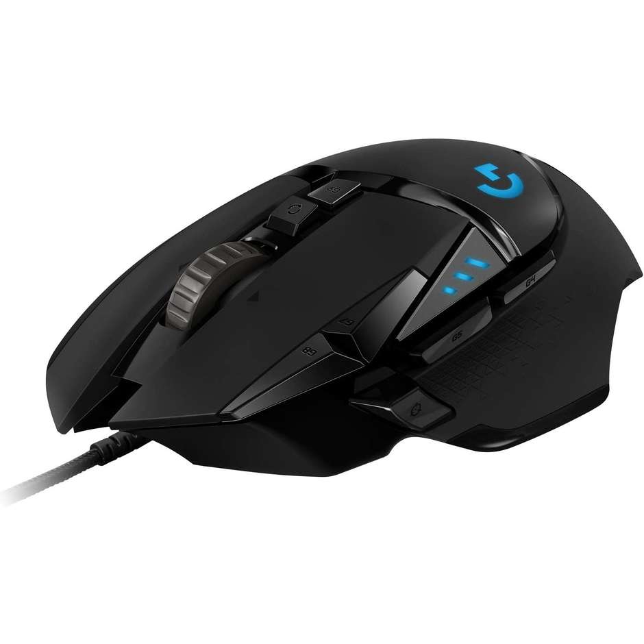 Logitech G502 HERO mouse gaming cablato 25600 DPI con 11 pulsanti