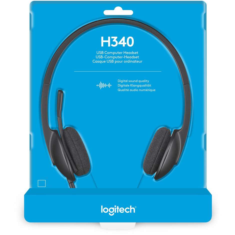 Logitech H340 Cuffie stereo USB-A con microfono sovraurali nere