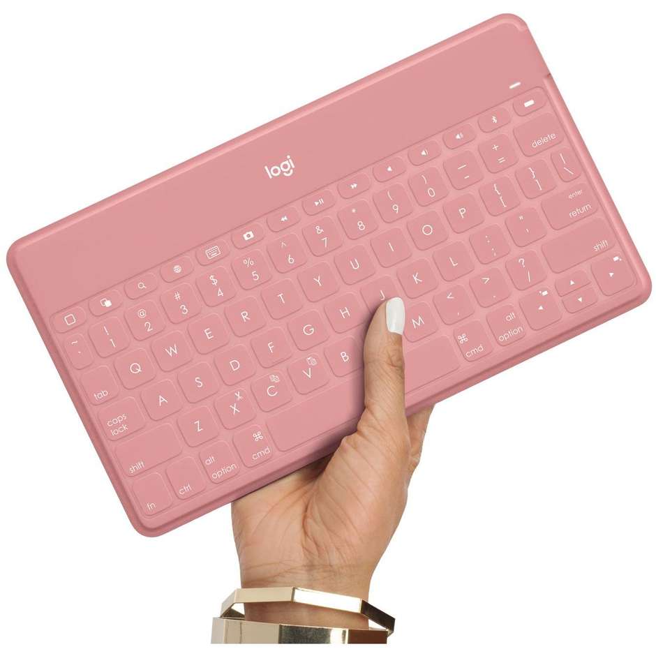 Logitech Keys-To-Go Tastiera Wireless Bluetooth per prodotti Apple colore rosa