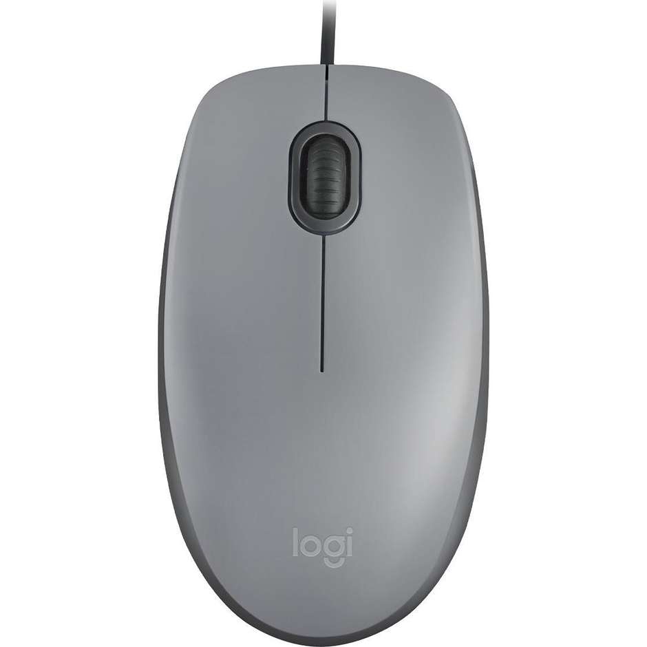 Logitech M110 mouse a filo ottico 1000 DPI grigio
