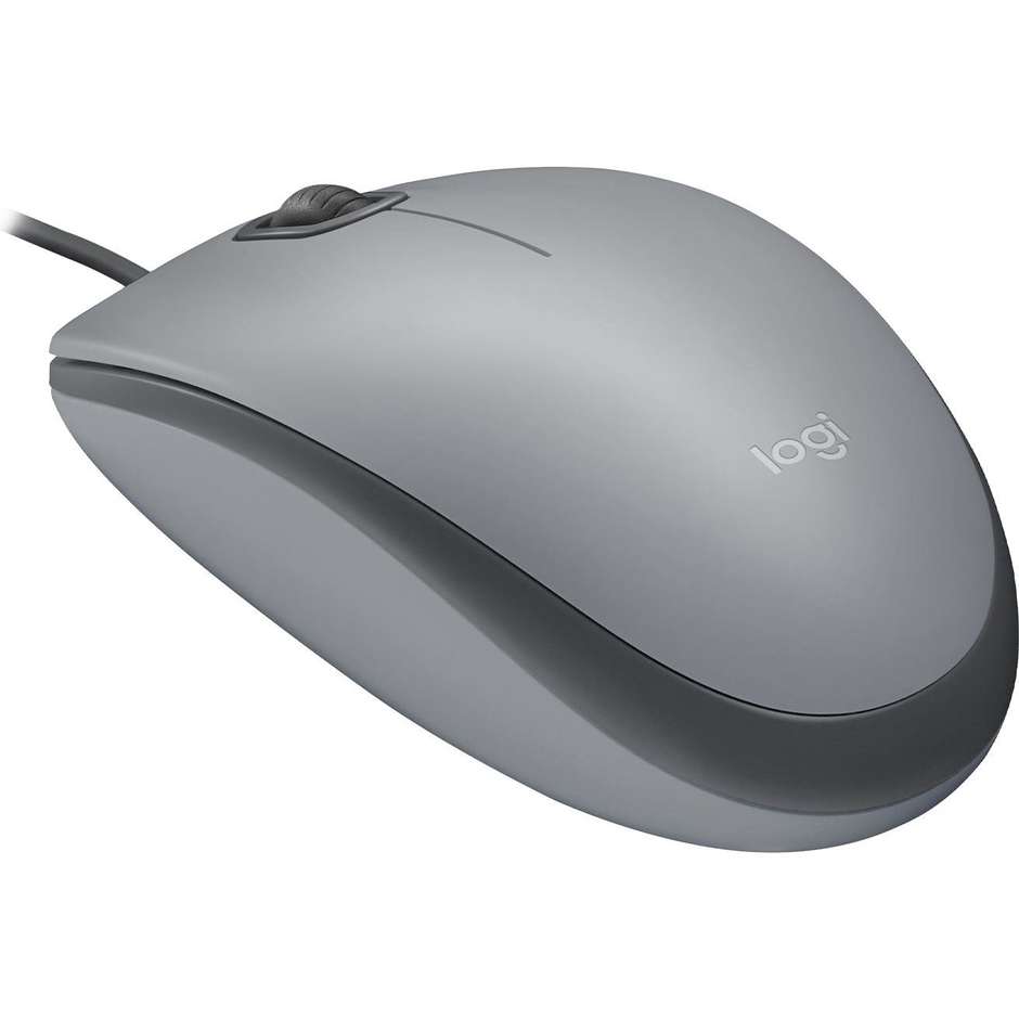 Logitech M110 mouse a filo ottico 1000 DPI grigio