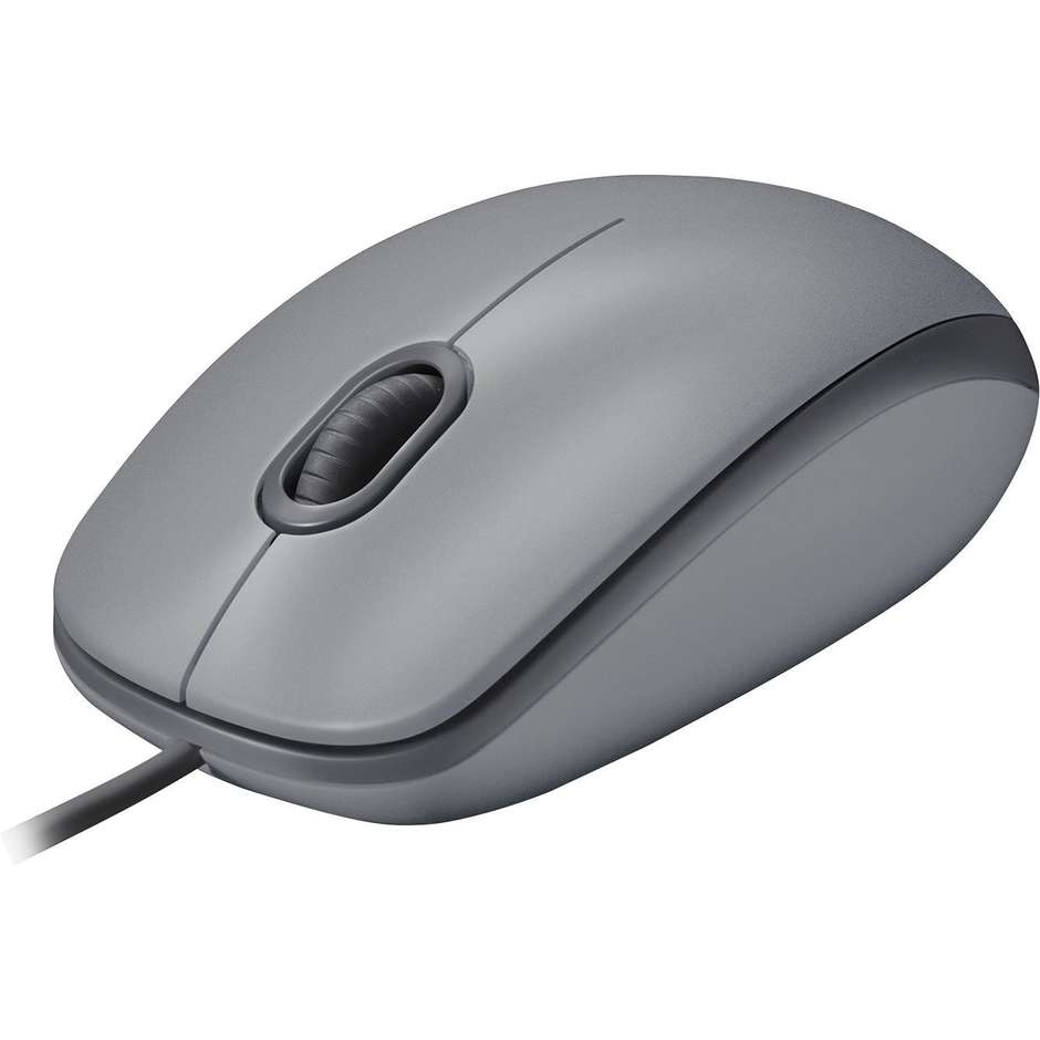 Logitech M110 Silent (910-006760) Mouse Cablato USB Silenzioso Ambidestro 1000 DPI Grigio
