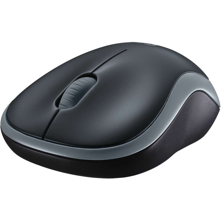 Logitech M185 Mouse Wireless Compatto Ambidestro 1000 DPI Grigio e Nero
