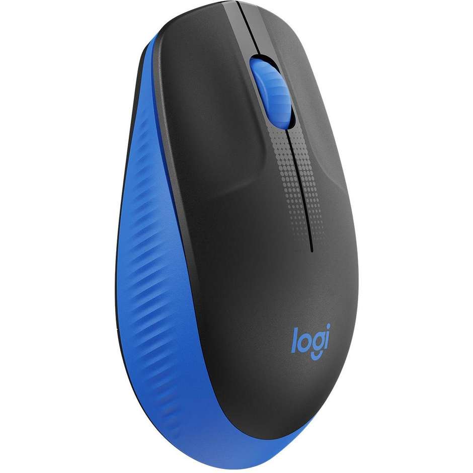 Logitech M190 Mouse Wireless colore nero e blu