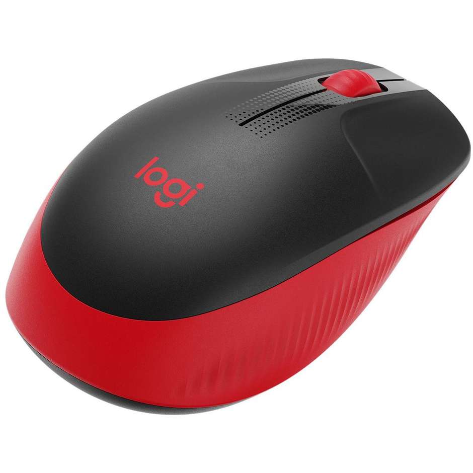 Logitech M190 Mouse Wireless colore nero e rosso