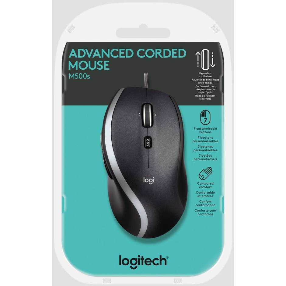 Logitech M500S Mouse cablato USB colore nero