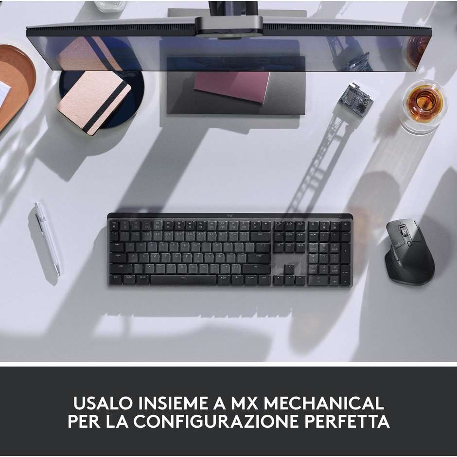 Logitech MX Master 3S (910-006559) Mouse Wireless Professionale Sensore 8000 DPI Quiet Clicks Grafite