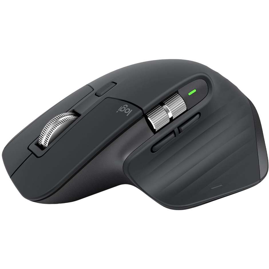 Logitech MX Master 3S Mouse Wireless Avanzato con Sensore Quiet Clicks 8000 DPI Darkfield Rotella MagSpeed Bluetooth e Logi Bolt - Grafite (910-006559)