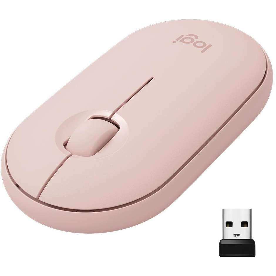 Logitech Pebble M350 Mouse Bluetooth + Wireless colore rosa