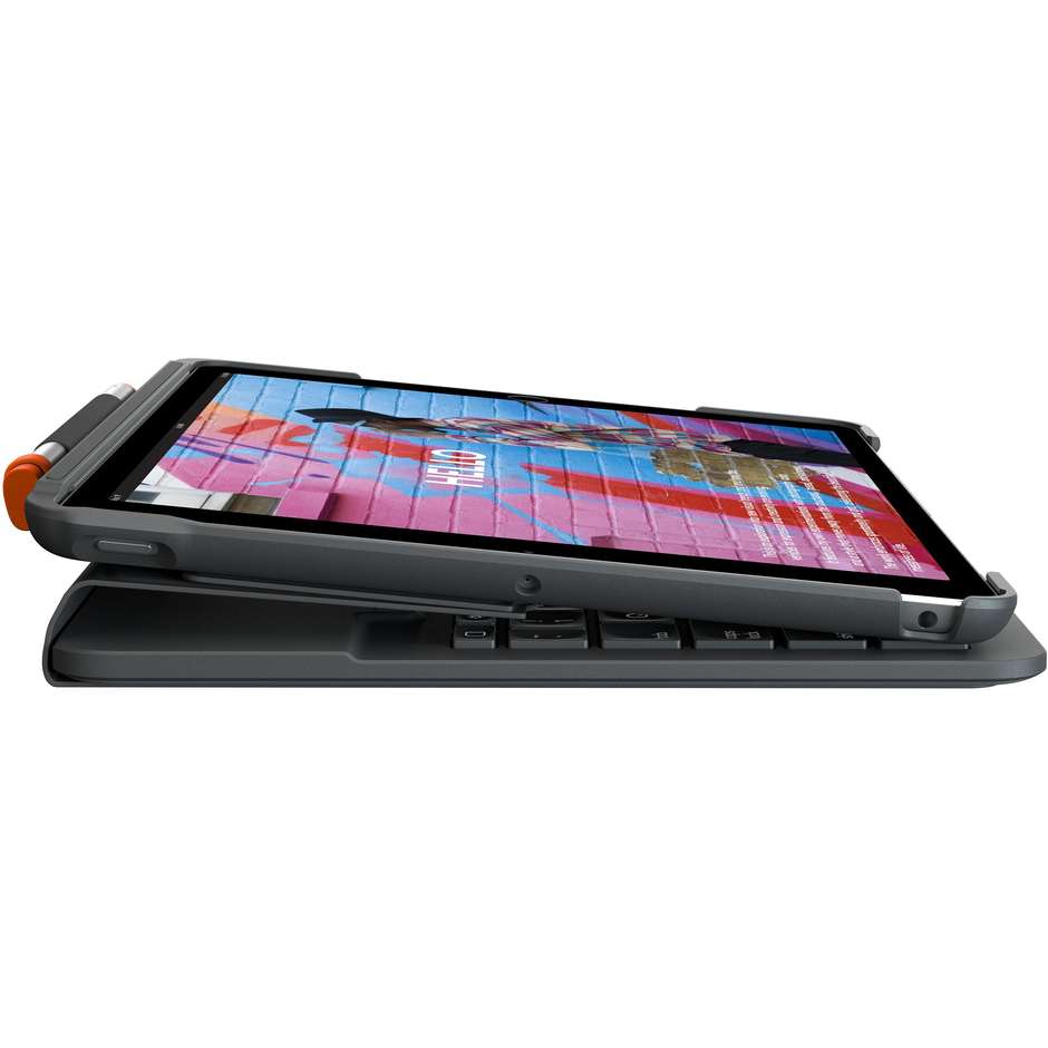 Logitech Slim Folio Pro Cover e Tastiera per iPad Pro 7° Gen Bluetooth colore grigio