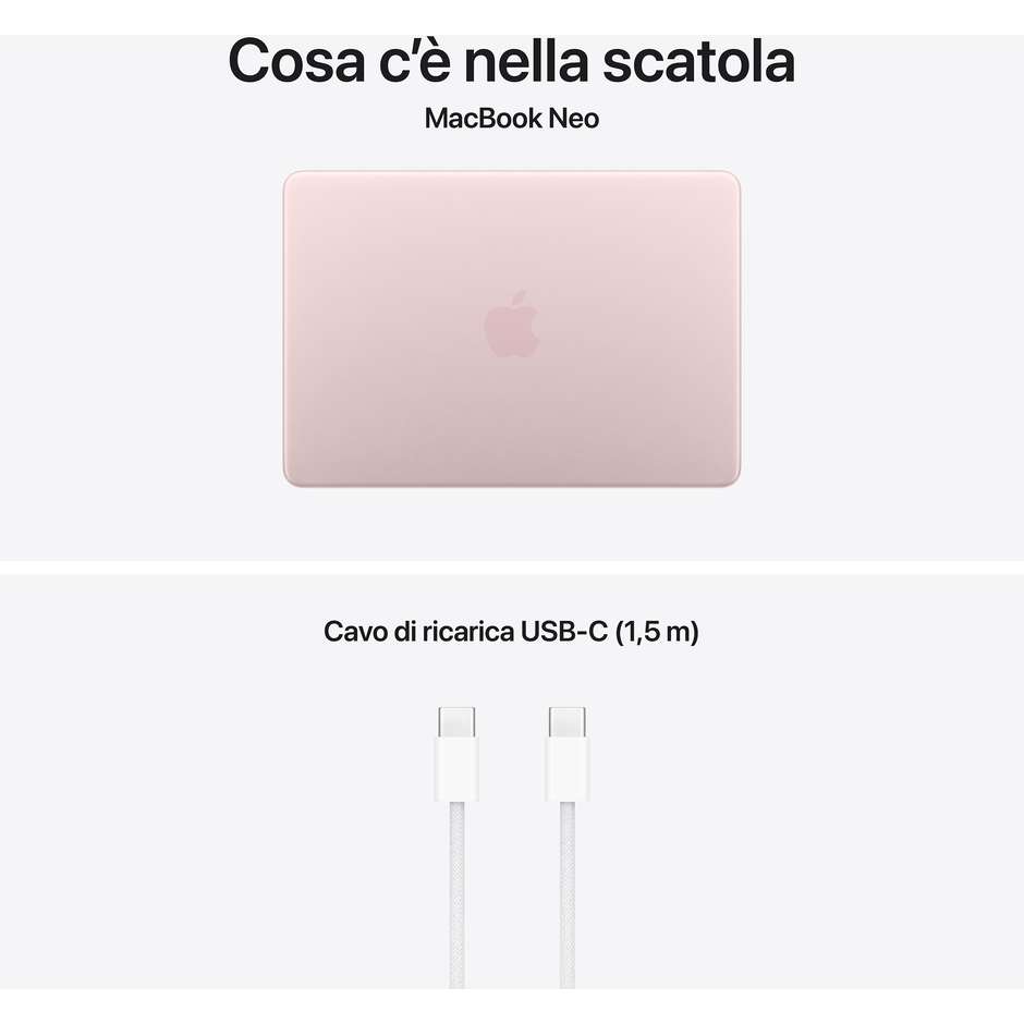 macbook 13 neo a18 pro 8gb/ 256gb ssd 6core cpu blush rosa