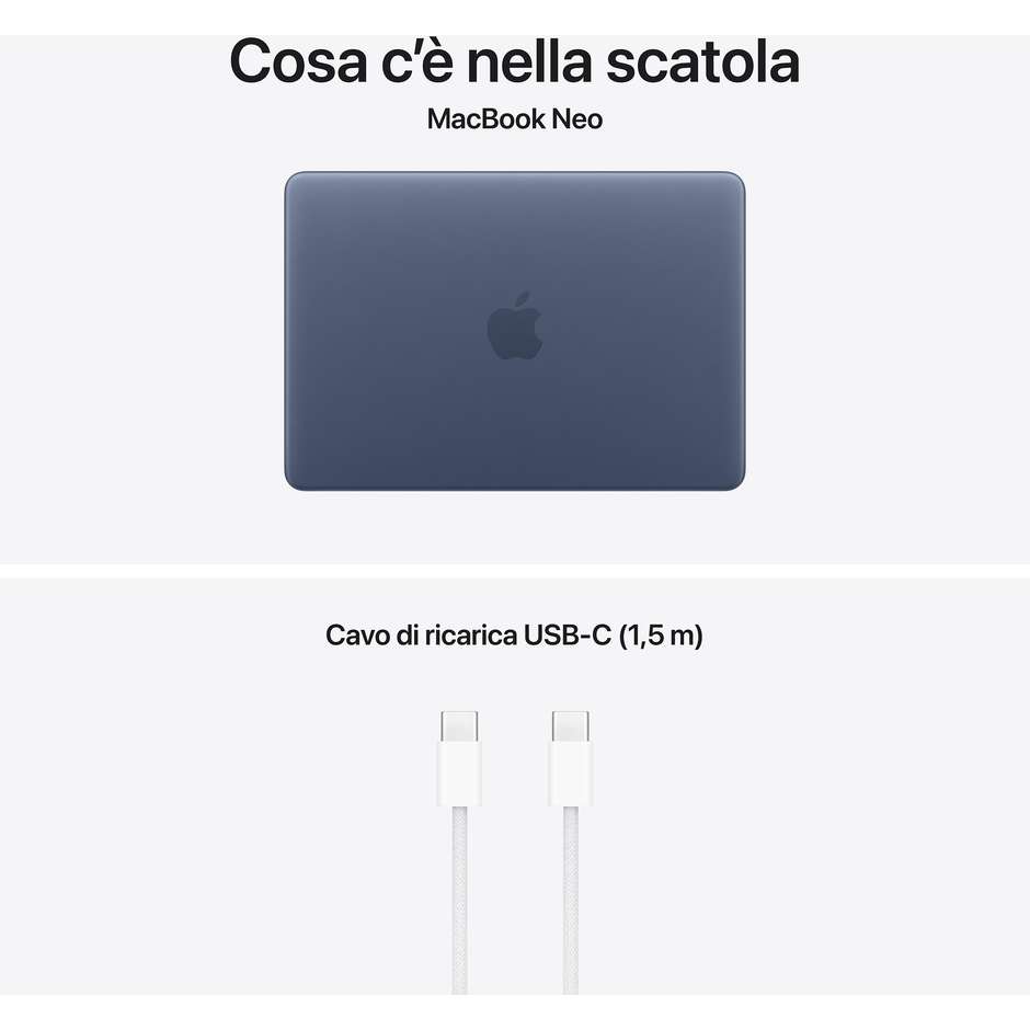 macbook 13 neo a18 pro 8gb/ 512gb ssd 6core cpu indaco blue
