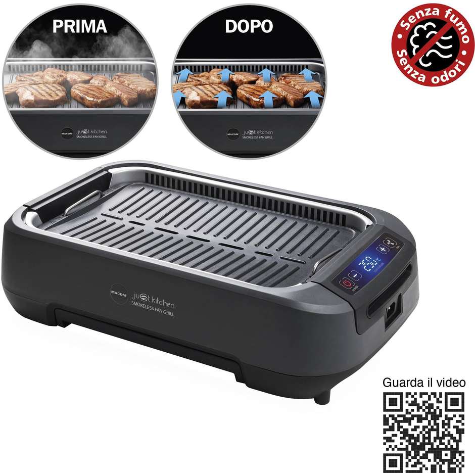 Macom 849 Griglia di contatto 1500W con display Antracite/Nero