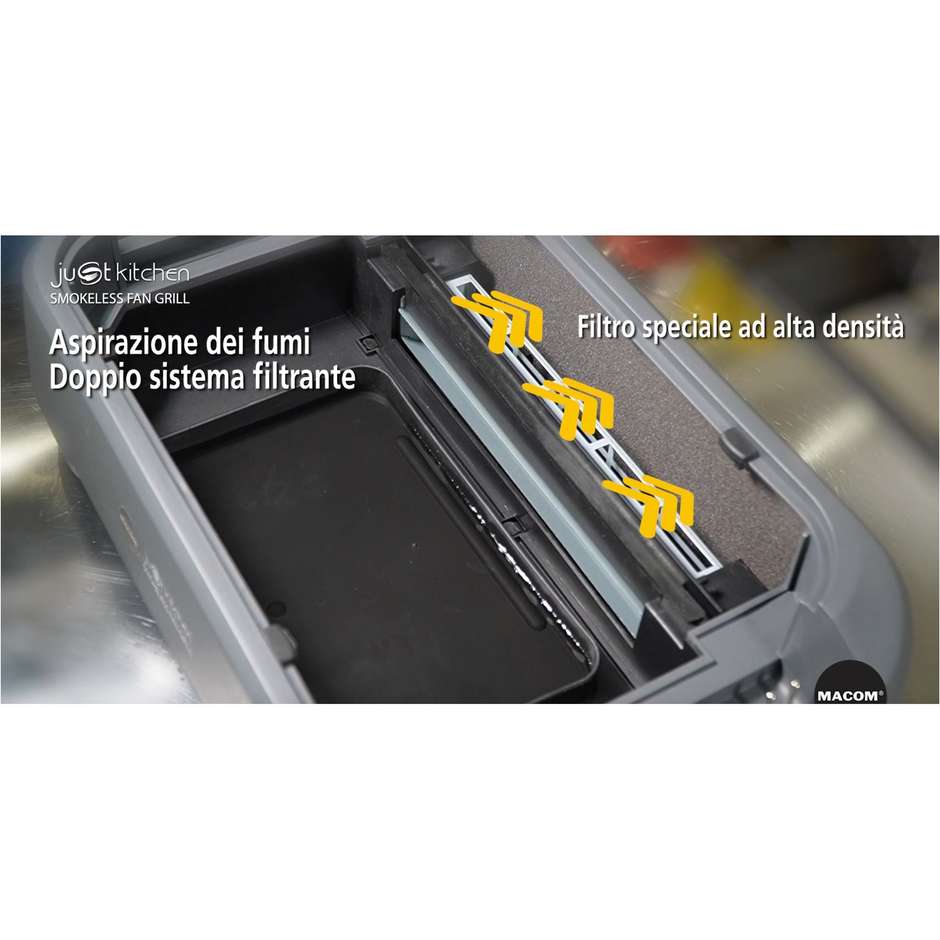 Macom 849 Griglia di contatto 1500W con display Antracite/Nero