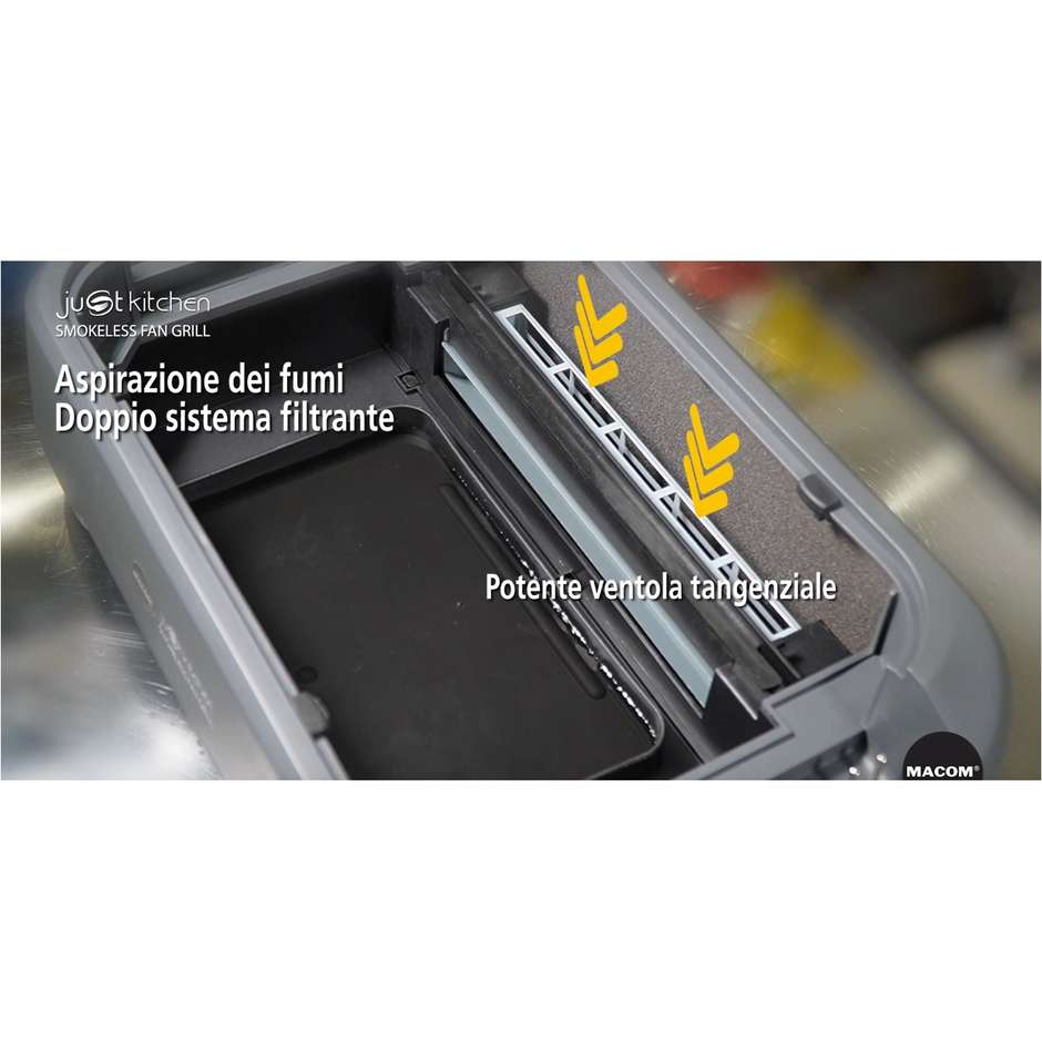 Macom 849 Griglia di contatto 1500W con display Antracite/Nero