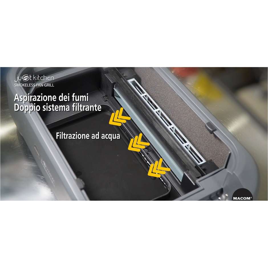 Macom 849 Griglia di contatto 1500W con display Antracite/Nero