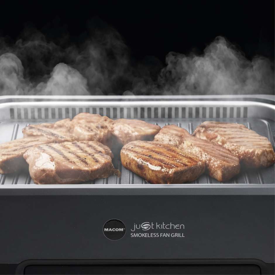 Macom 849 Smokeless BBQ Grill Ventola aspitazione integrata Potenza 1500 W Colore Nero