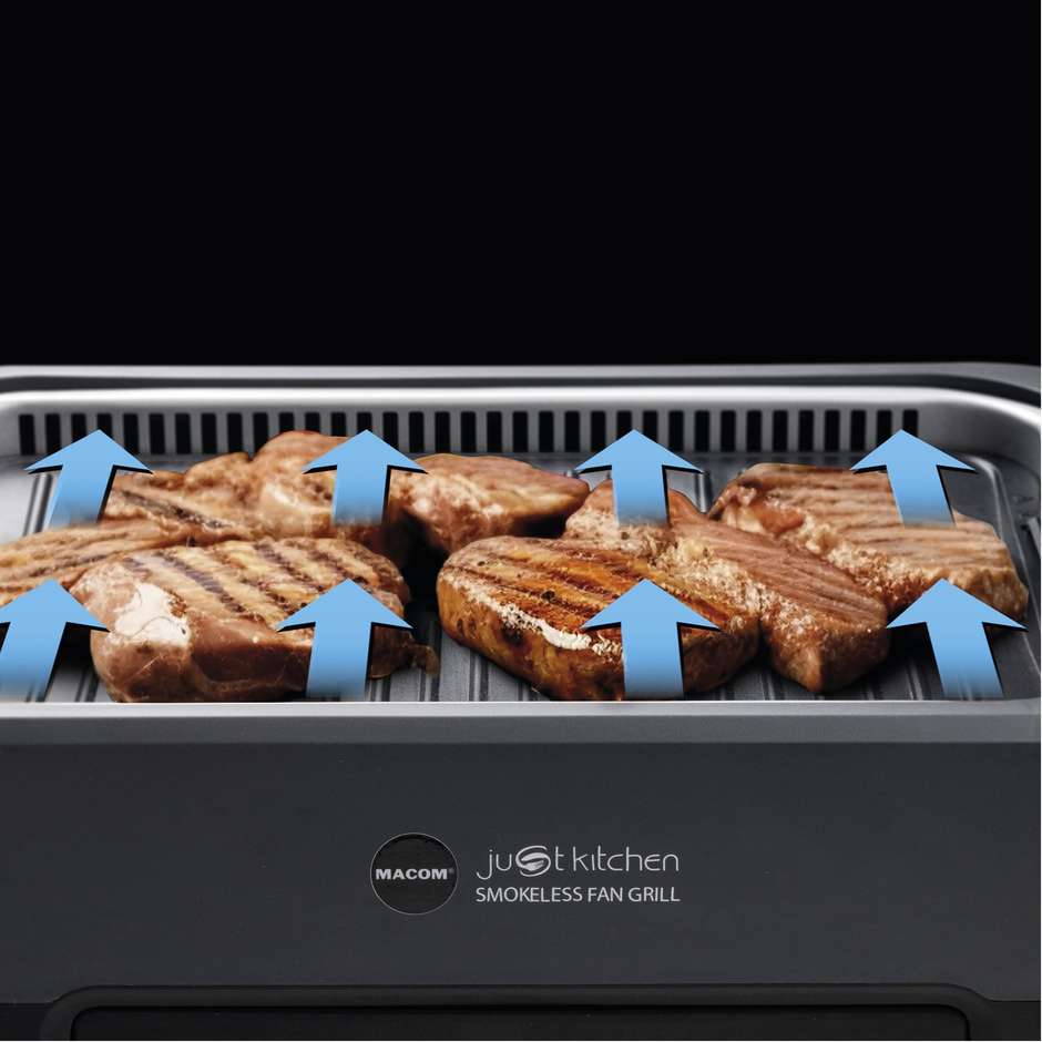 Macom 849 Smokeless BBQ Grill Ventola aspitazione integrata Potenza 1500 W Colore Nero