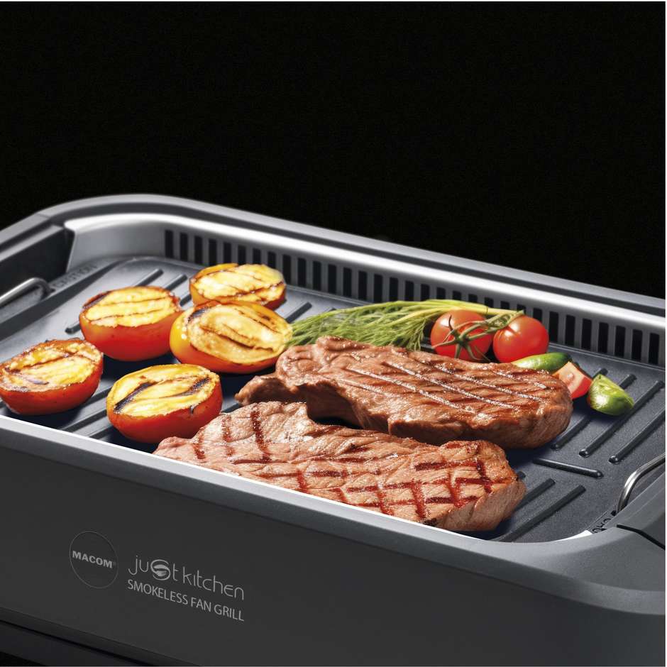 Macom 849 Smokeless BBQ Grill Ventola aspitazione integrata Potenza 1500 W Colore Nero