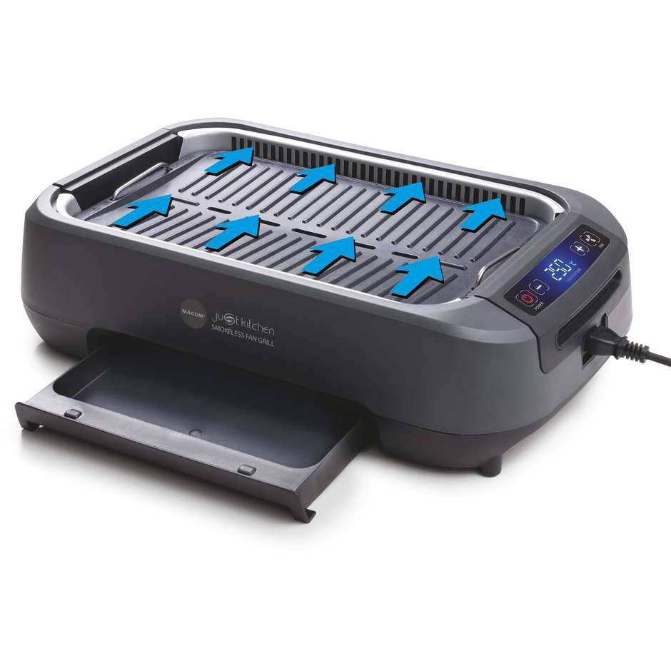 Macom 849 Smokeless BBQ Grill Ventola aspitazione integrata Potenza 1500 W Colore Nero