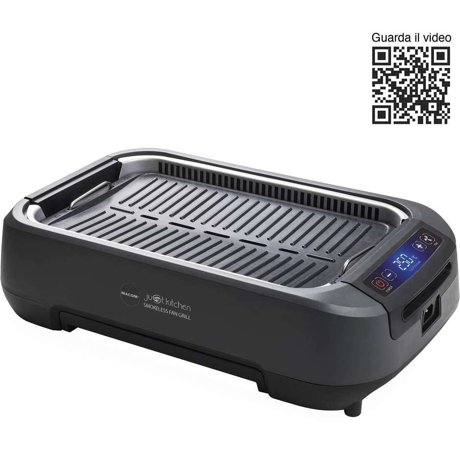 Macom 849 Smokeless BBQ Grill Ventola aspitazione integrata Potenza 1500 W Colore Nero