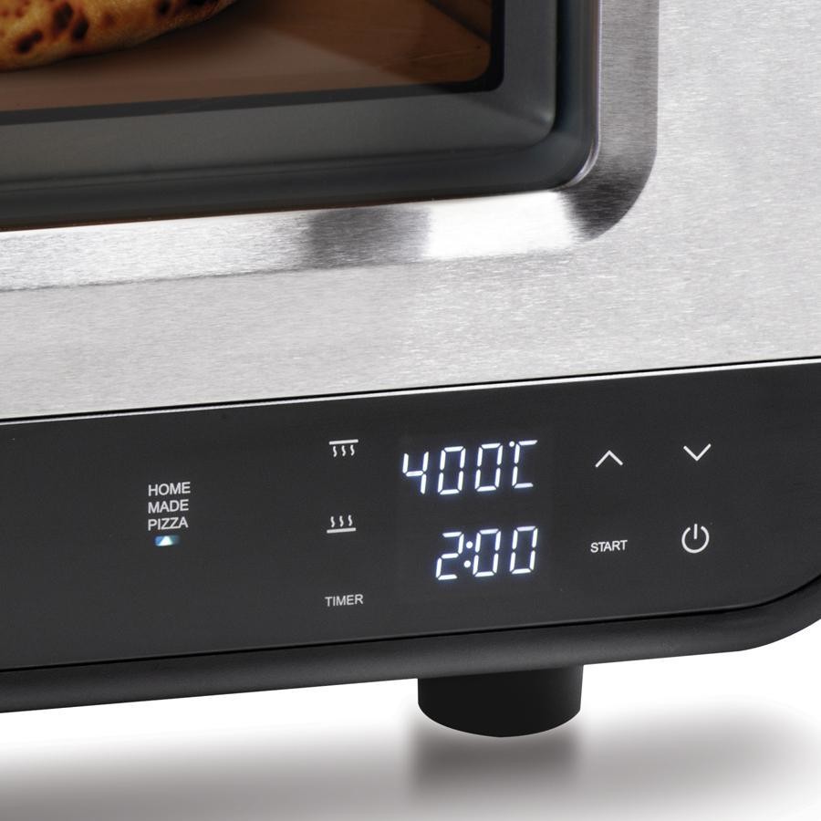 Macom 884 forno pizza 1700 W con pietra di cottura, timer digitale e massimo 400 °C