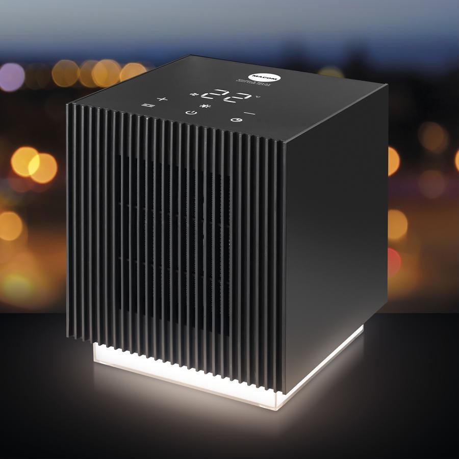 Macom 931 Termoventilatore Ceramico da Tavolo 2000 W con Comandi Touch, Timer 24h e Display LED - Nero