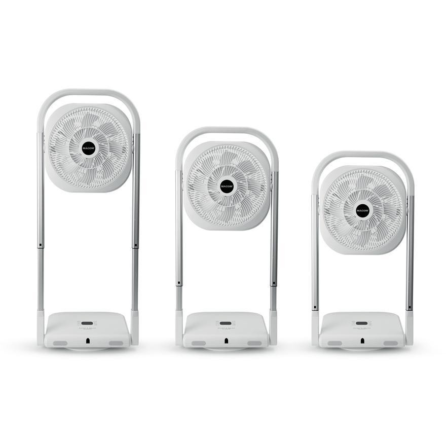MACOM Enjoy & Relax 986 Slimmy Potente Ventilatore Pieghevole SalvaSpazio 9 velocità e TLC Potenza 13 watt Colore Bianco