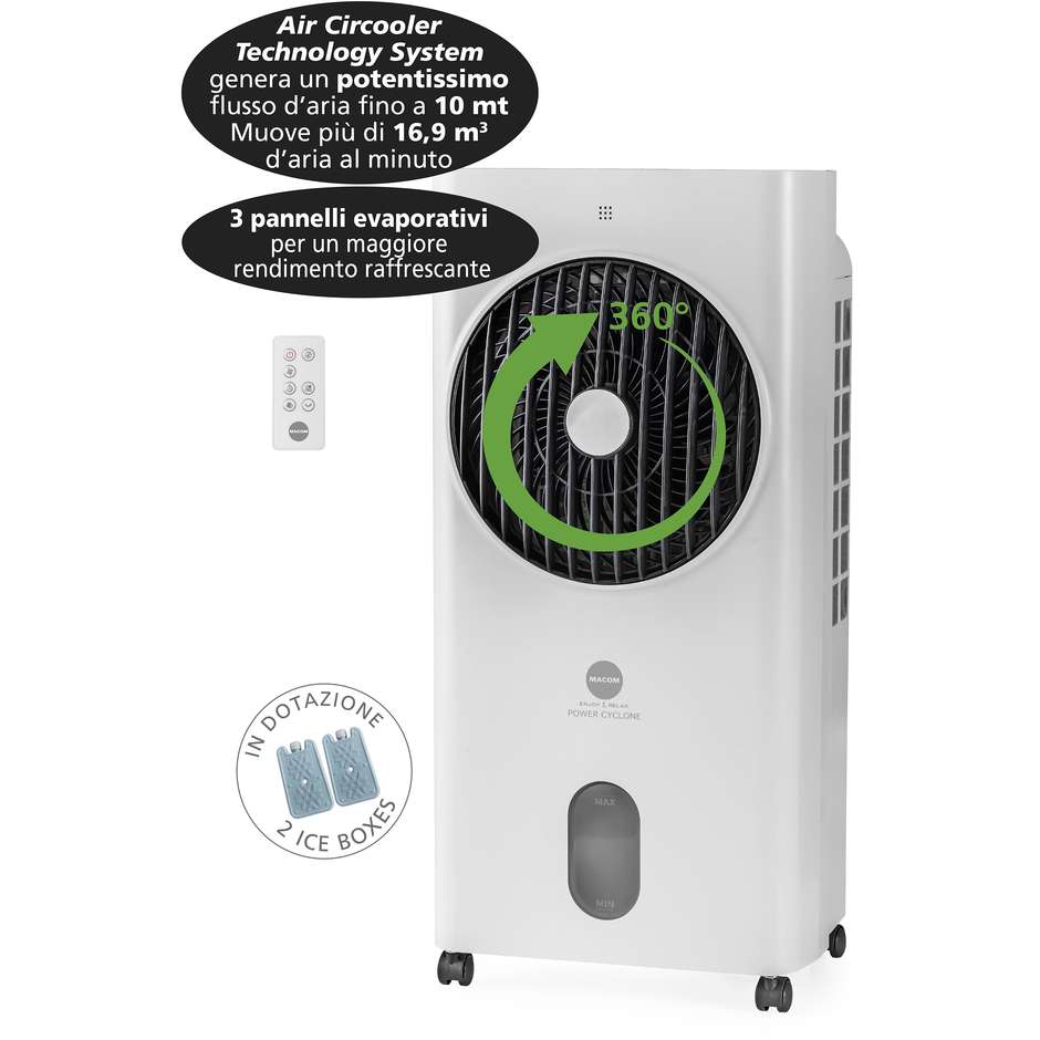 MACOM Enjoy & Relax 987 Power Cyclone Raffrescatore evaporativo Colore Bianco