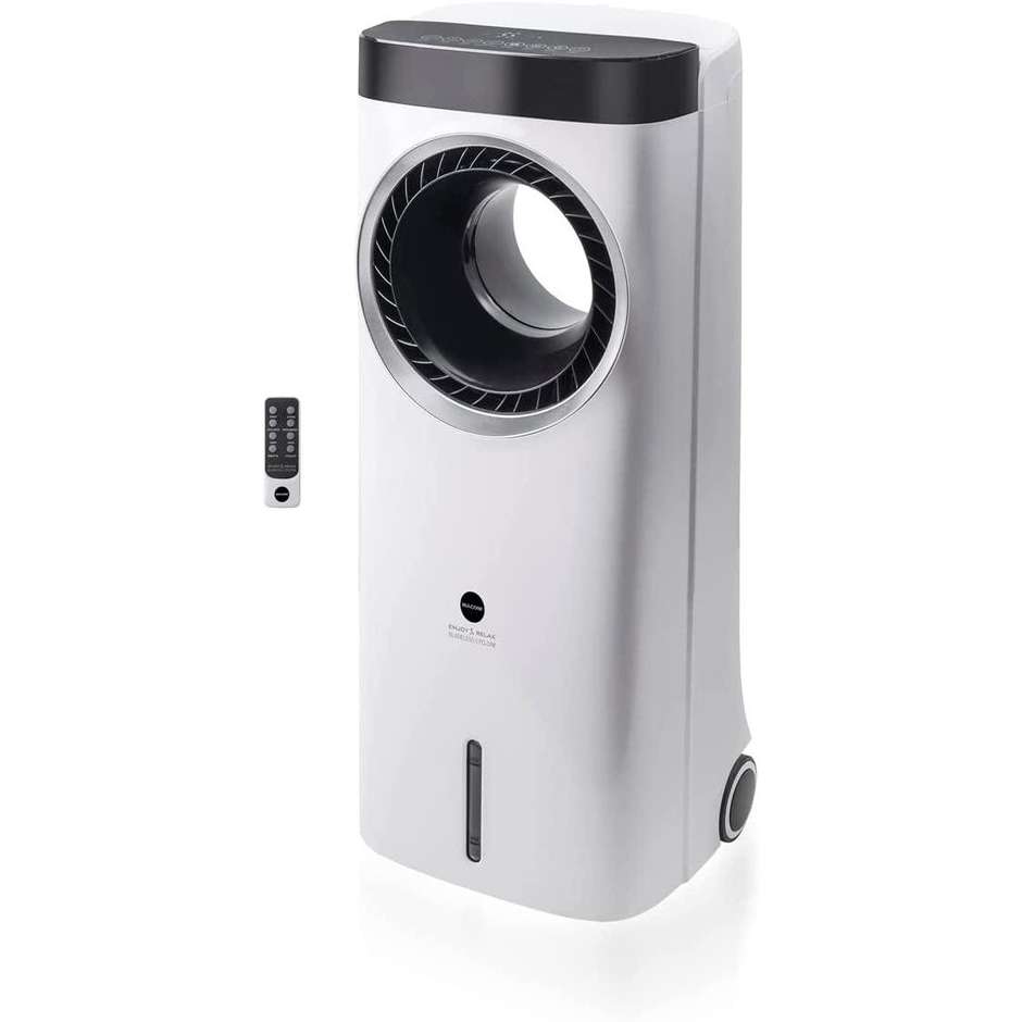 Macom Raffrescatore evaporativo senza pale con ventilatore centrifugo Bladeless Cyclone Colore Bianco