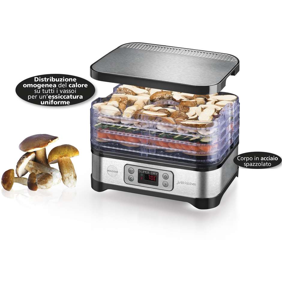 Macom Super Dry 871 essiccatore alimentare a 5 vassoi con timer