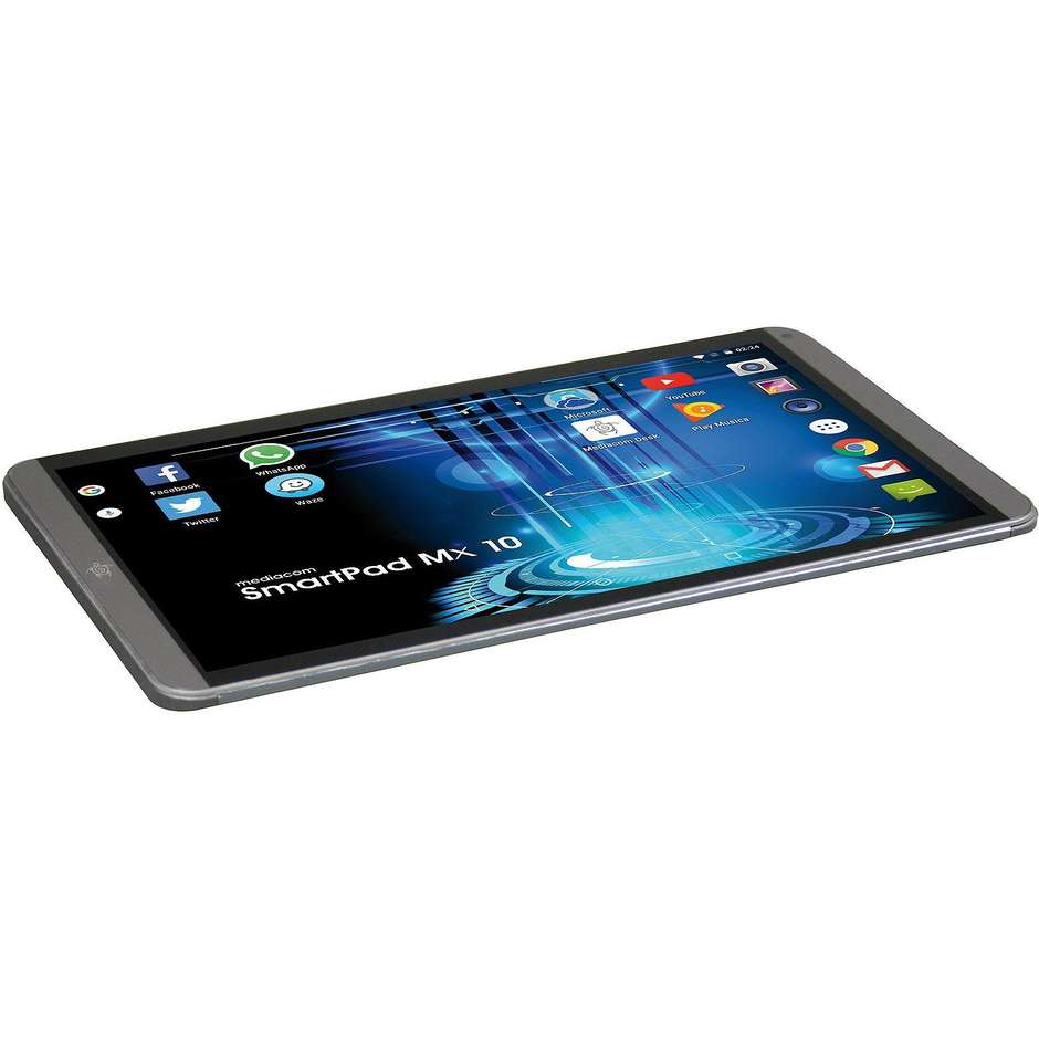 Mediacom M-SP10MXHL SmartPad Mx 10 HD Tablet 10,1" memoria 16 GB Wifi 4G-Lte colore Grigio